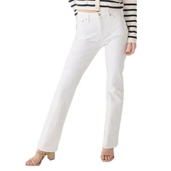 J. Crew Full-Length Demi-Boot Jean in White Wash Size 32 - Picture 1 of 16